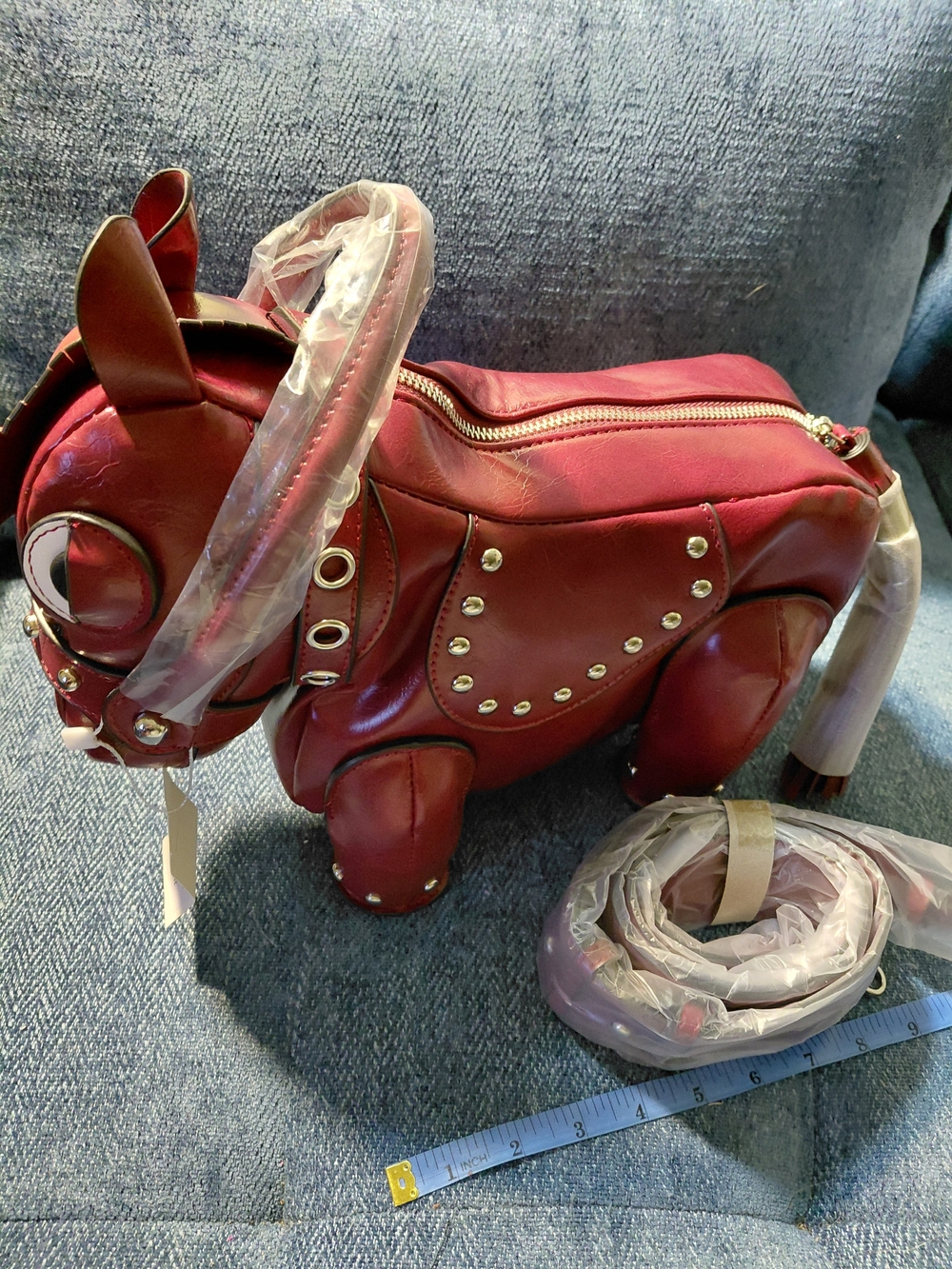 Red Novelty Horse Shaped Women's Crossbody Bag Made Of LEATHER